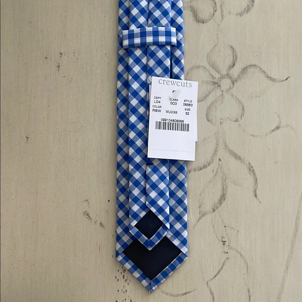 CREWCUTS TIE 52” - Blue and White Gingham